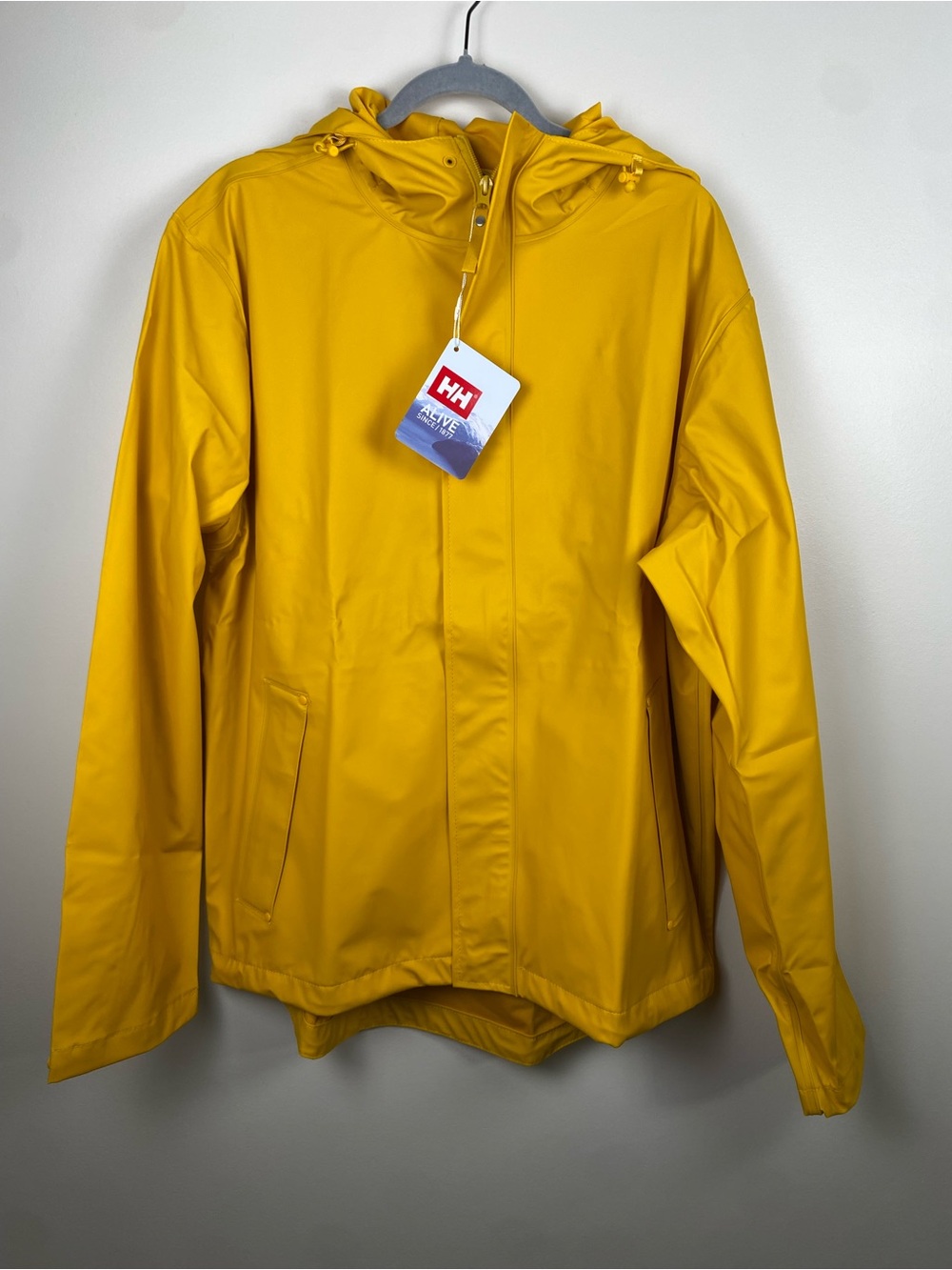 NWT Helly Hansen Men's Moss Rain Jacket Essentially Yellow L - Picture 7 of 11